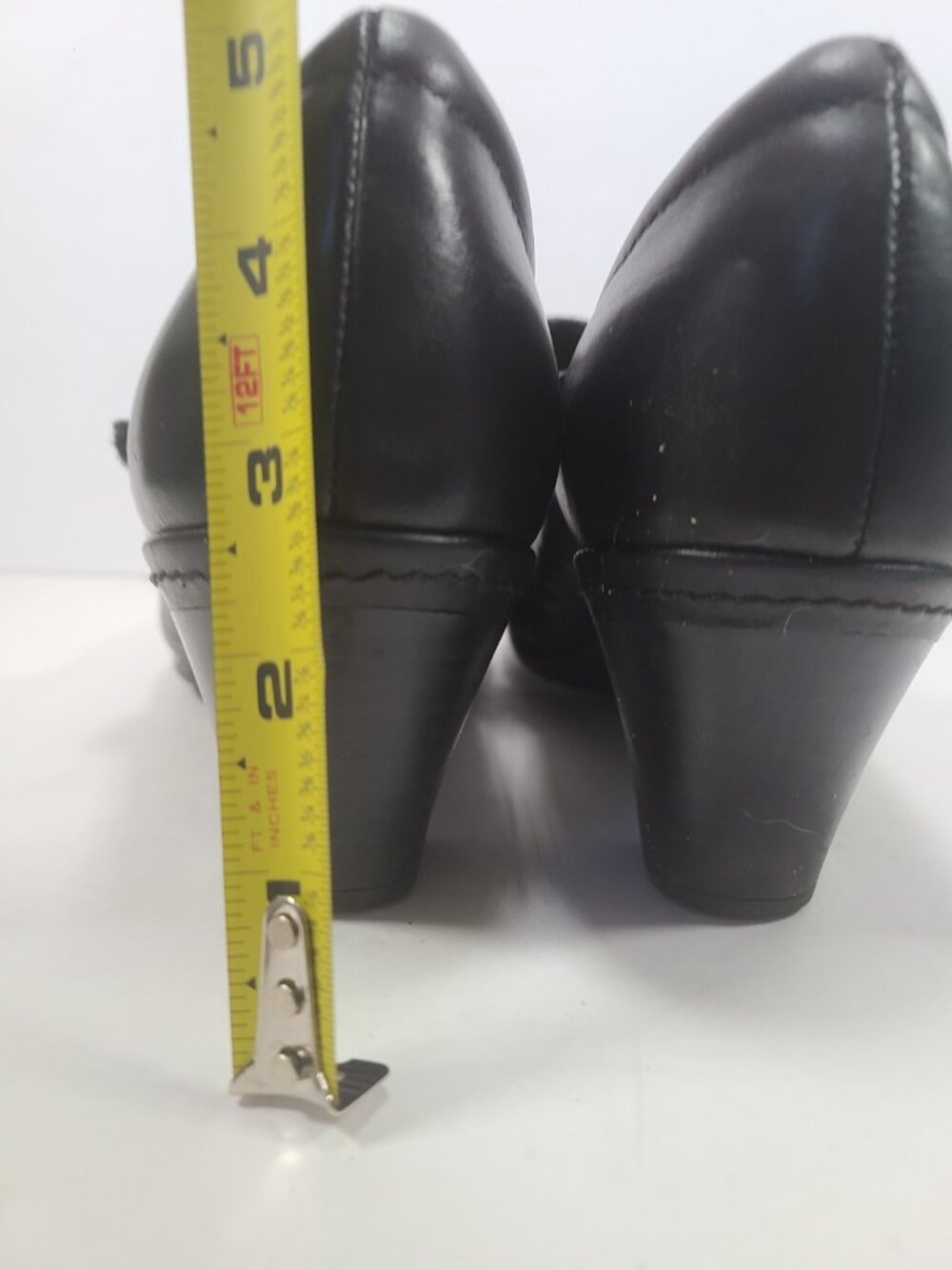 Rockport Cobb Hill Mary Jane Salma Black Leather 8.5M Heeled Shoe Hook Loop - Picture 6 of 11
